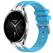 For Xiaomi Watch S2 22mm Quick Release Silver Buckle Royal Silicone Watch Band(Sky Blue)