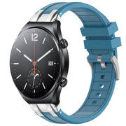 For Xiaomi Watch S1 22mm Quick Release Silver Buckle Royal Silicone Watch Band(Sea Blue)