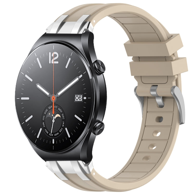For Xiaomi Watch S1 22mm Quick Release Silver Buckle Royal Silicone Watch Band(Starlight)