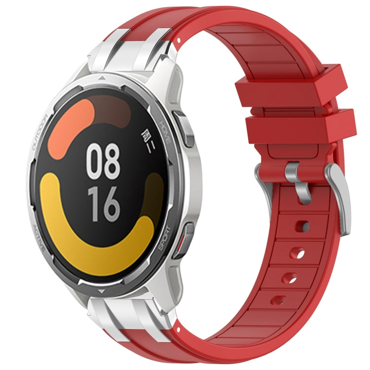 For Xiaomi Watch Color 2 22mm Quick Release Silver Buckle Royal Silicone Watch Band(Red)