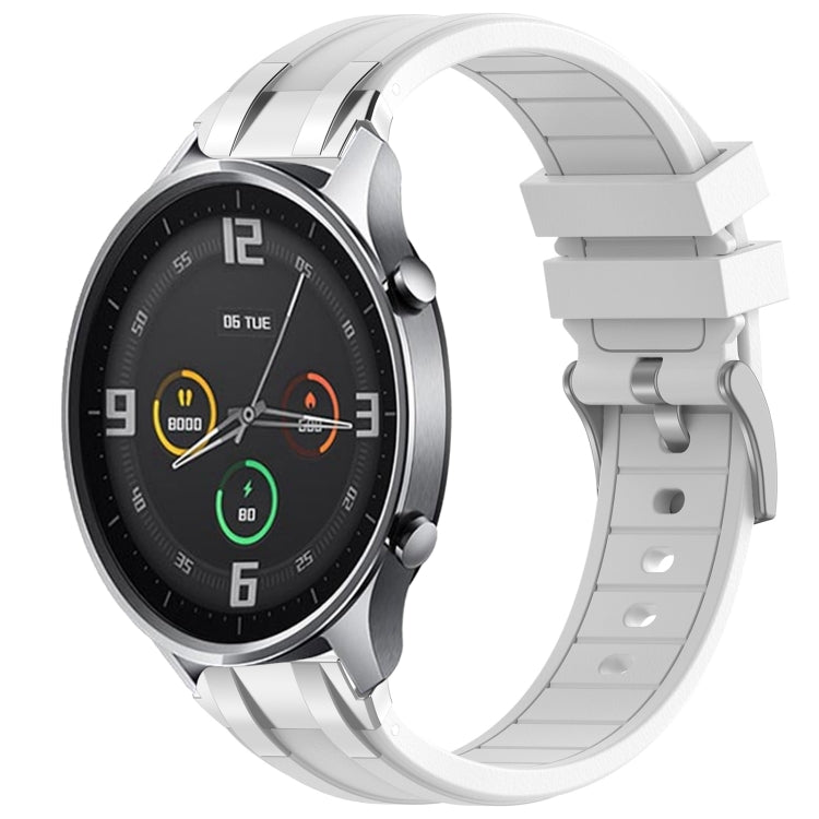 For Xiaomi Watch Color 22mm Quick Release Silver Buckle Royal Silicone Watch Band(White)