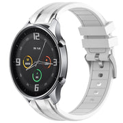 For Xiaomi Watch Color 22mm Quick Release Silver Buckle Royal Silicone Watch Band(White)