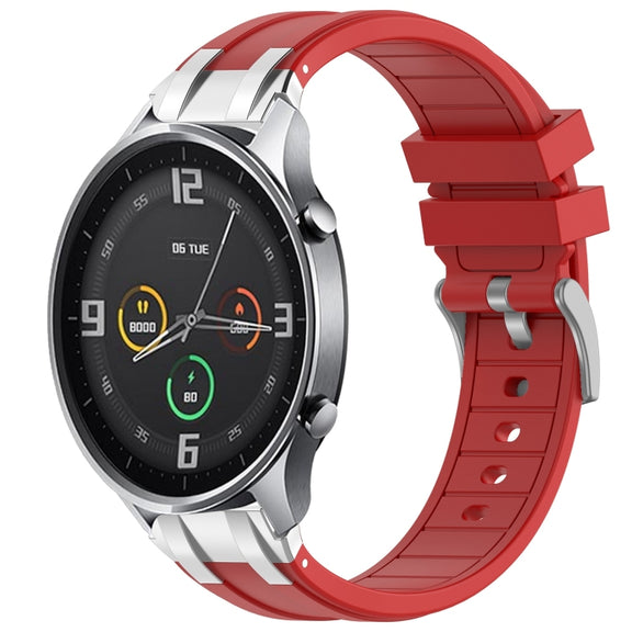 For Xiaomi Watch Color 22mm Quick Release Silver Buckle Royal Silicone Watch Band(Red)