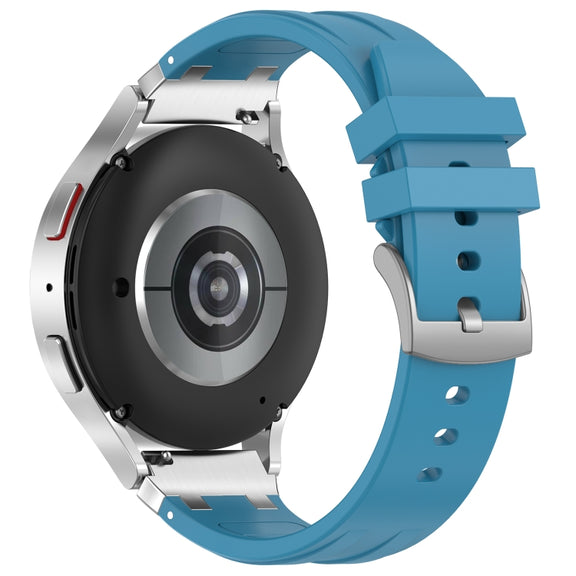 For Garmin Forerunner 255 Music 22mm Quick Release Silver Buckle Royal Silicone Watch Band(Sea Blue)