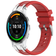 For Garmin Venu 3 22mm Quick Release Silver Buckle Royal Silicone Watch Band(Red)
