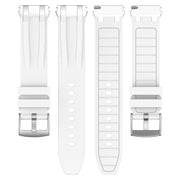 For Garmin Forerunner 265 22mm Quick Release Silver Buckle Royal Silicone Watch Band(White)