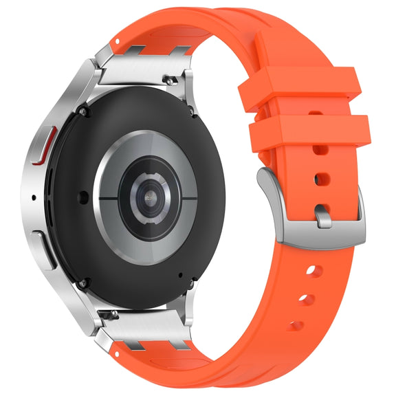 For Garmin Forerunner 265 22mm Quick Release Silver Buckle Royal Silicone Watch Band(Orange)