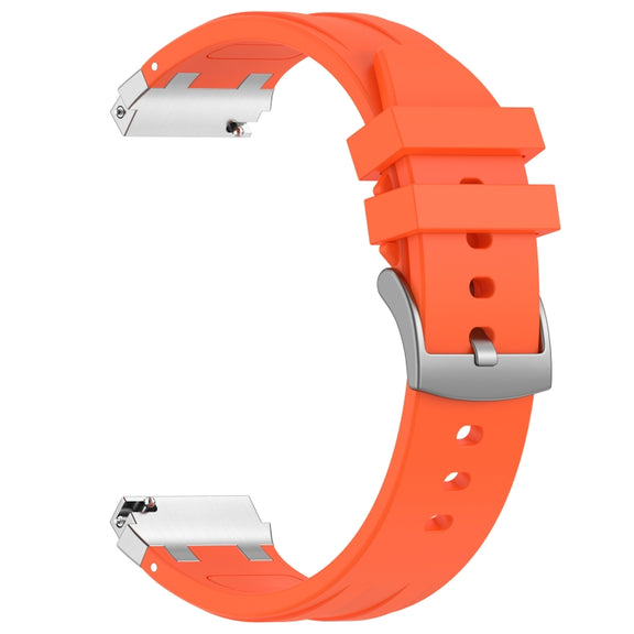 For Garmin Forerunner 265 22mm Quick Release Silver Buckle Royal Silicone Watch Band(Orange)