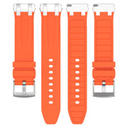For Garmin Forerunner 265 22mm Quick Release Silver Buckle Royal Silicone Watch Band(Orange)