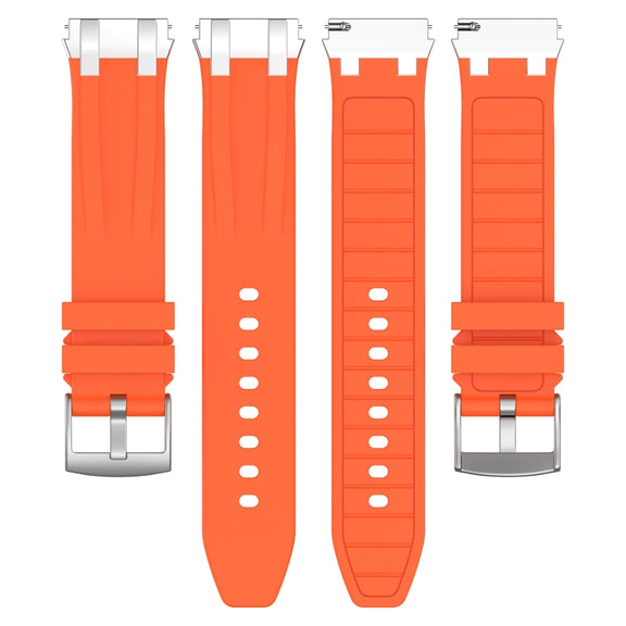 For Garmin Forerunner 265 22mm Quick Release Silver Buckle Royal Silicone Watch Band(Orange)