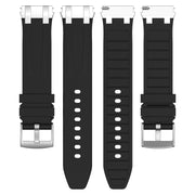 For Garmin Forerunner 265 22mm Quick Release Silver Buckle Royal Silicone Watch Band(Black)