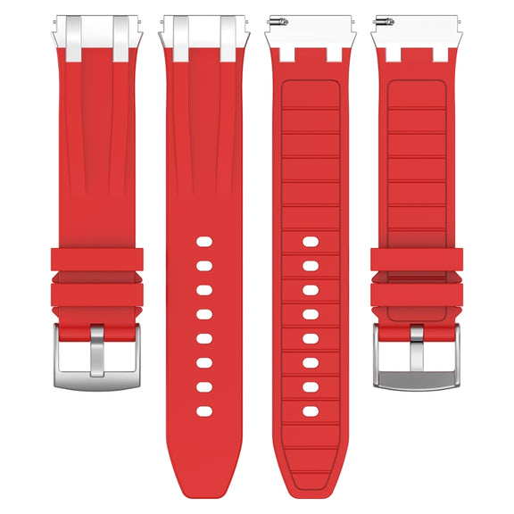 For Garmin Forerunner 265 22mm Quick Release Silver Buckle Royal Silicone Watch Band(Red)