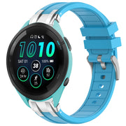 For Garmin Forerunner 265 22mm Quick Release Silver Buckle Royal Silicone Watch Band(Sky Blue)