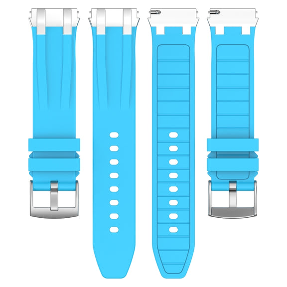 For Garmin Forerunner 265 22mm Quick Release Silver Buckle Royal Silicone Watch Band(Sky Blue)