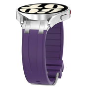 For Garmin Forerunner 265 22mm Quick Release Silver Buckle Royal Silicone Watch Band(Purple)