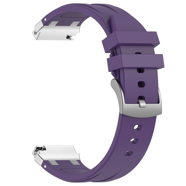 For Garmin Forerunner 265 22mm Quick Release Silver Buckle Royal Silicone Watch Band(Purple)