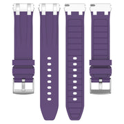 For Garmin Forerunner 265 22mm Quick Release Silver Buckle Royal Silicone Watch Band(Purple)