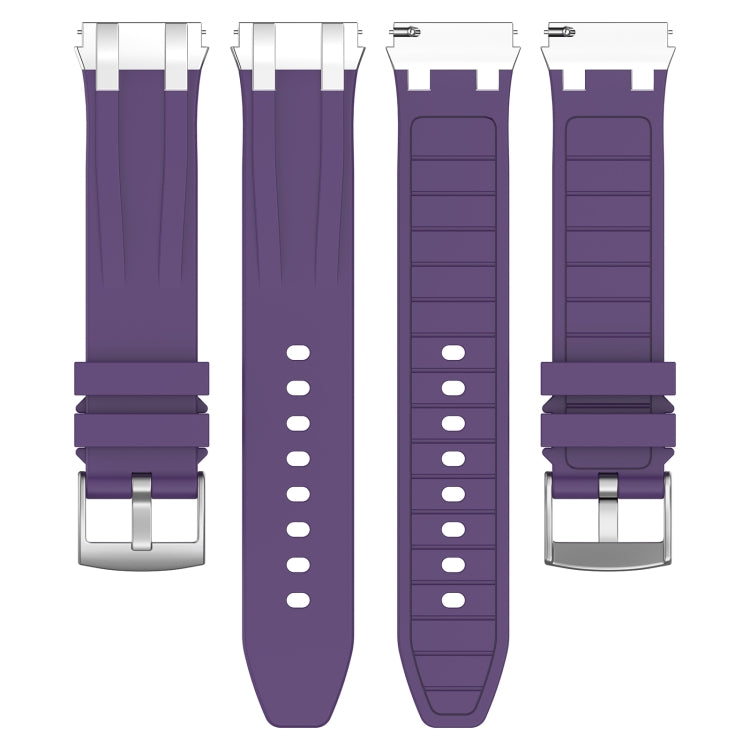 For Garmin Forerunner 265 22mm Quick Release Silver Buckle Royal Silicone Watch Band(Purple)