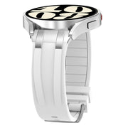 For Garmin Forerunner 255 22mm Quick Release Silver Buckle Royal Silicone Watch Band(White)