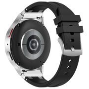 For Garmin Forerunner 255 22mm Quick Release Silver Buckle Royal Silicone Watch Band(Black)