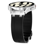For Garmin Forerunner 255 22mm Quick Release Silver Buckle Royal Silicone Watch Band(Black)