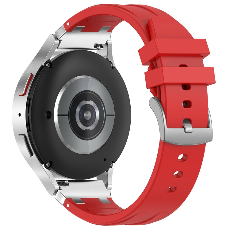 For Garmin Forerunner 255 22mm Quick Release Silver Buckle Royal Silicone Watch Band(Red)