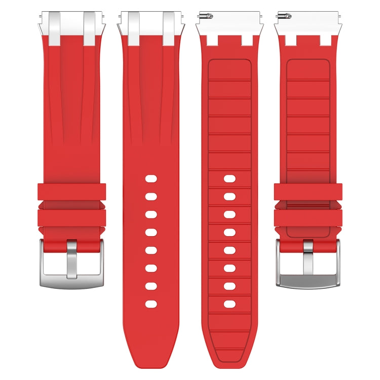 For Garmin Forerunner 255 22mm Quick Release Silver Buckle Royal Silicone Watch Band(Red)