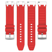 For Garmin Forerunner 255 22mm Quick Release Silver Buckle Royal Silicone Watch Band(Red)
