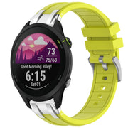 For Garmin Forerunner 255 22mm Quick Release Silver Buckle Royal Silicone Watch Band(Vital Yellow)