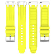 For Garmin Forerunner 255 22mm Quick Release Silver Buckle Royal Silicone Watch Band(Vital Yellow)