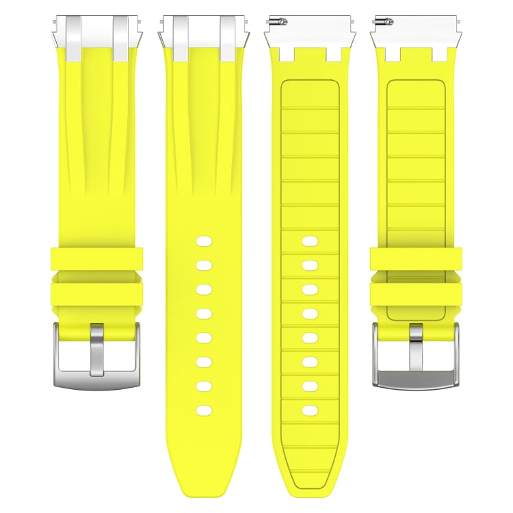 For Garmin Forerunner 255 22mm Quick Release Silver Buckle Royal Silicone Watch Band(Vital Yellow)