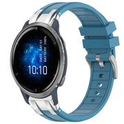 For Garmin Venu 2 22mm Quick Release Silver Buckle Royal Silicone Watch Band(Sea Blue)