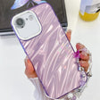 For iPhone 16e Plating Glitter Texture Chain Wristband TPU Phone Case with Lens Film(Purple Water Ripples) - iPhone 16e Cases by PMC TechLife | Online Shopping South Africa | PMC TechLife | Buy Now Pay Later Mobicred