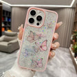 For iPhone 16 Pro Color Butterfly Glitter Epoxy TPU Phone Case(Pink) - iPhone 16 Pro Cases by PMC TechLife | Online Shopping South Africa | PMC TechLife | Buy Now Pay Later Mobicred