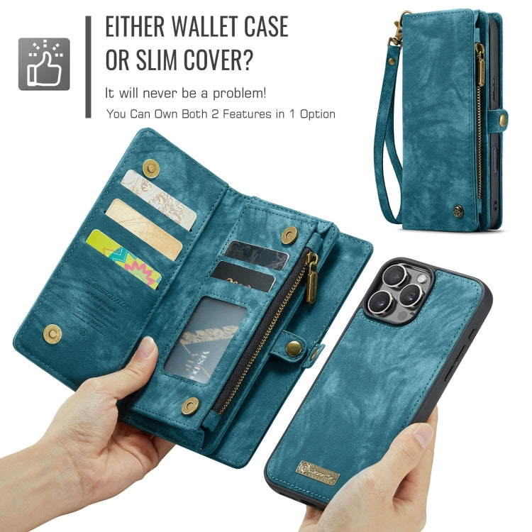 For iPhone 16 Pro Max CaseMe 008 Detachable Multifunctional Leather Phone Case(Blue)