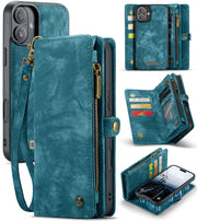 For iPhone 16 CaseMe 008 Detachable Multifunctional Leather Phone Case(Blue)