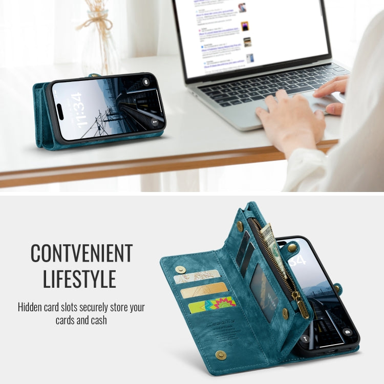 For iPhone 16 CaseMe 008 Detachable Multifunctional Leather Phone Case(Blue)