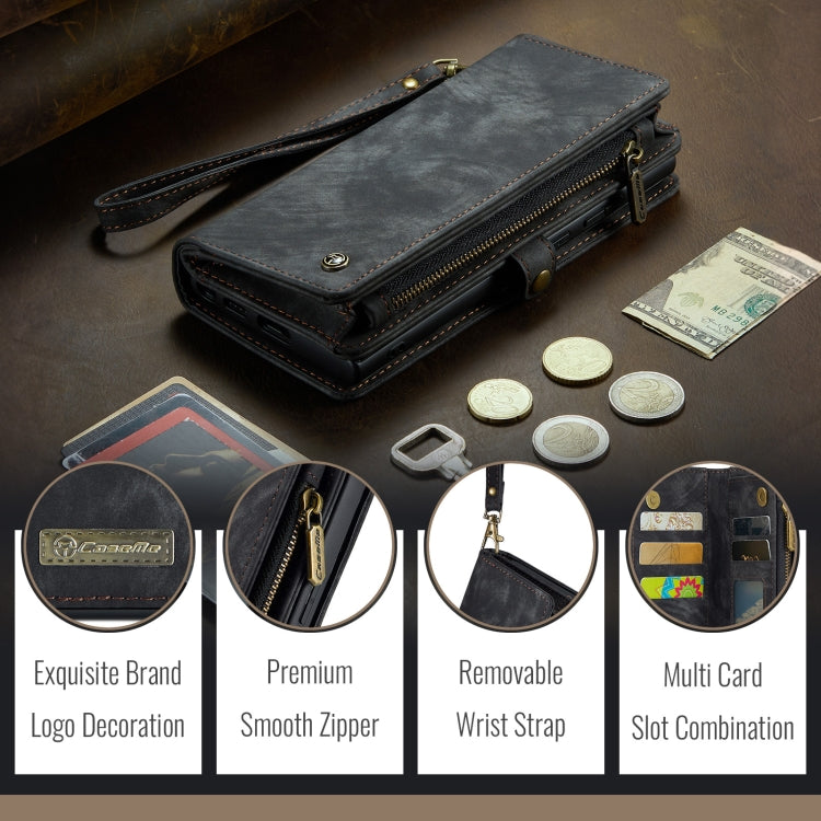 For iPhone 16 CaseMe 008 Detachable Multifunctional Leather Phone Case(Black)