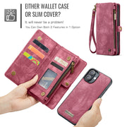 For iPhone 16 Plus CaseMe 008 Detachable Multifunctional Leather Phone Case(Red)