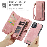For iPhone 16 Plus CaseMe 008 Detachable Multifunctional Leather Phone Case(Pink)
