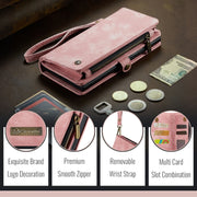For iPhone 16 Plus CaseMe 008 Detachable Multifunctional Leather Phone Case(Pink)