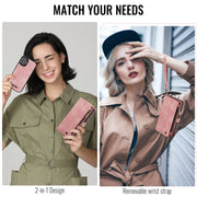 For iPhone 16 Plus CaseMe 008 Detachable Multifunctional Leather Phone Case(Pink)