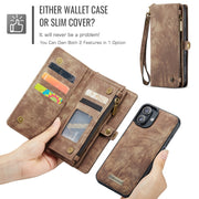 For iPhone 16 Plus CaseMe 008 Detachable Multifunctional Leather Phone Case(Brown)