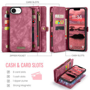 For iPhone 16e CaseMe 008 Detachable Multifunctional Leather Phone Case(Red)