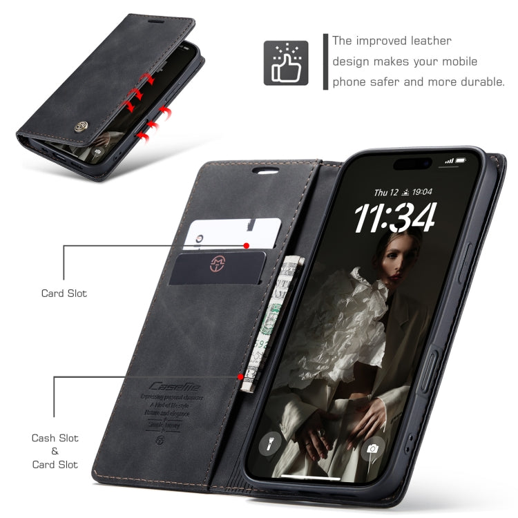 For iPhone 16 Pro Max CaseMe 013 Multifunctional Horizontal Flip Leather Phone Case(Black)