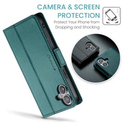 For iPhone 16 CaseMe 023 Butterfly Buckle Litchi Texture RFID Anti-theft Leather Phone Case(Green)