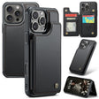 For iPhone 16 Pro Max CaseMe C22 Card Slots Holder RFID Anti-theft Phone Case(Black) - iPhone 16 Pro Max Cases by CaseMe | Online Shopping South Africa | PMC TechLife | Buy Now Pay Later Mobicred