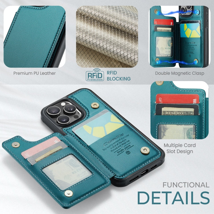 For iPhone 16 Pro CaseMe C22 Card Slots Holder RFID Anti-theft Phone Case(Green)