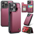 For iPhone 16 Pro CaseMe C22 Card Slots Holder RFID Anti-theft Phone Case(Red) - free shipping - PMC TechLife - Order now!