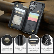 For iPhone 16 Plus CaseMe C22 Card Slots Holder RFID Anti-theft Phone Case(Black)